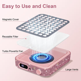 Ludysic Nail Dust Collector side profile fits neatly on a compact desk.