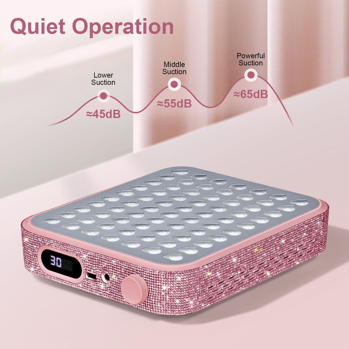 Ludysic Nail Dust Collector top view shows sleek, space-saving design.