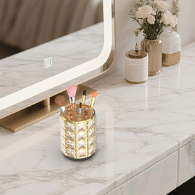 LUGUNU vanity organizer for brushes and pens keeps counters tidy and stylish