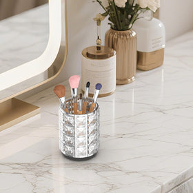 LUGUNU vanity organizer crystal adds sparkle while holding pens and pencils.