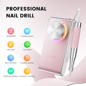L'UGX cordless rechargeable nail drill for use anywhere.
