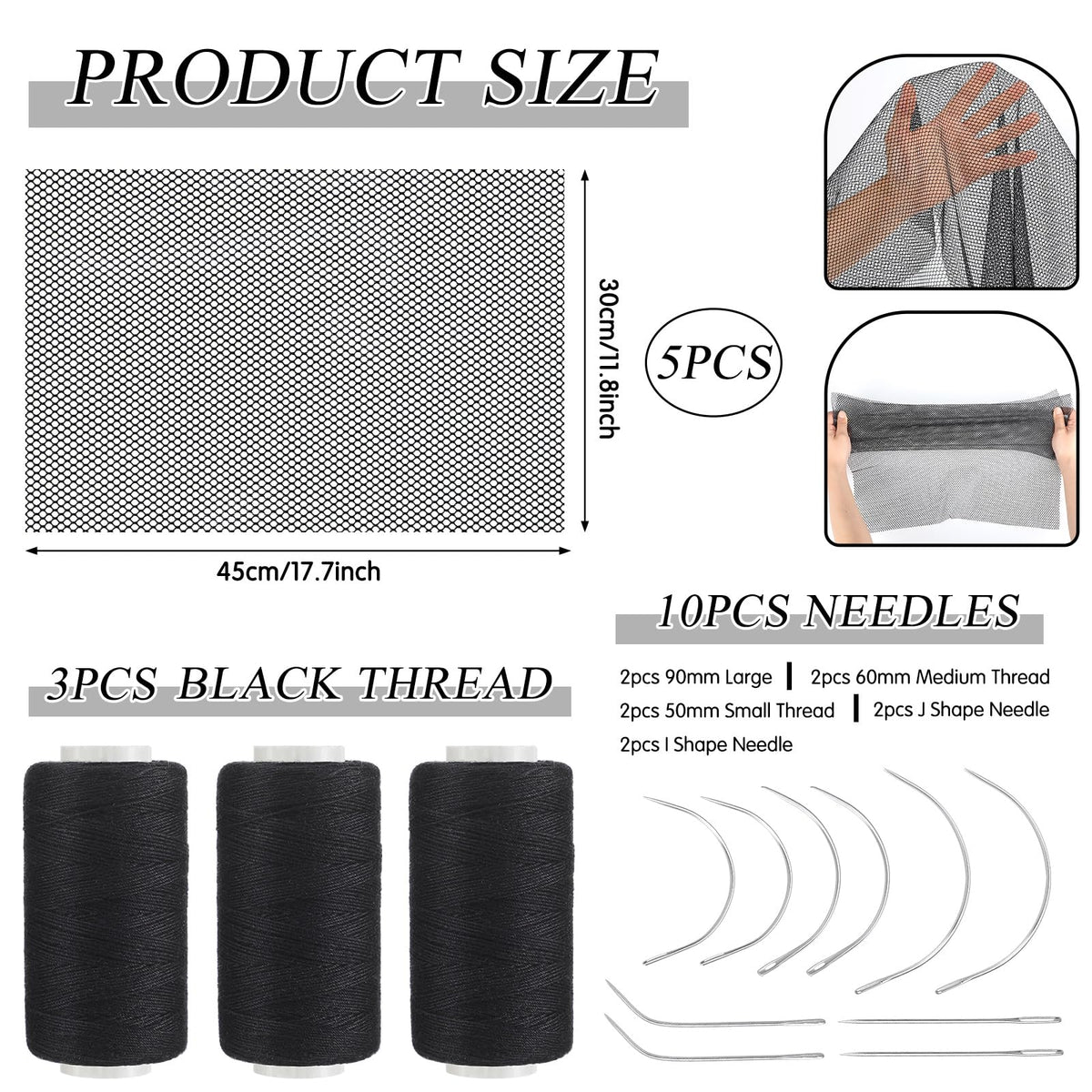 Luinabio black wax thread 120 m for durable, tidy stitching.
