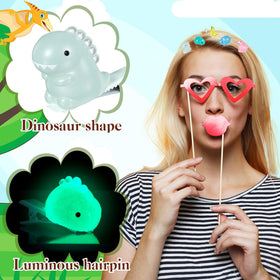 Luinabio colorful dinosaur clips close-up emphasizes versatile wear