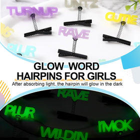 Luinabio glow words clip shines after sun, great for evening events.