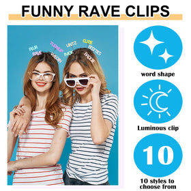 Luinabio glow-in-the-dark words clip set enhances outfits after sunset.
