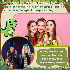Luinabio mini dinosaur hair clips glow at night for easy spotting.