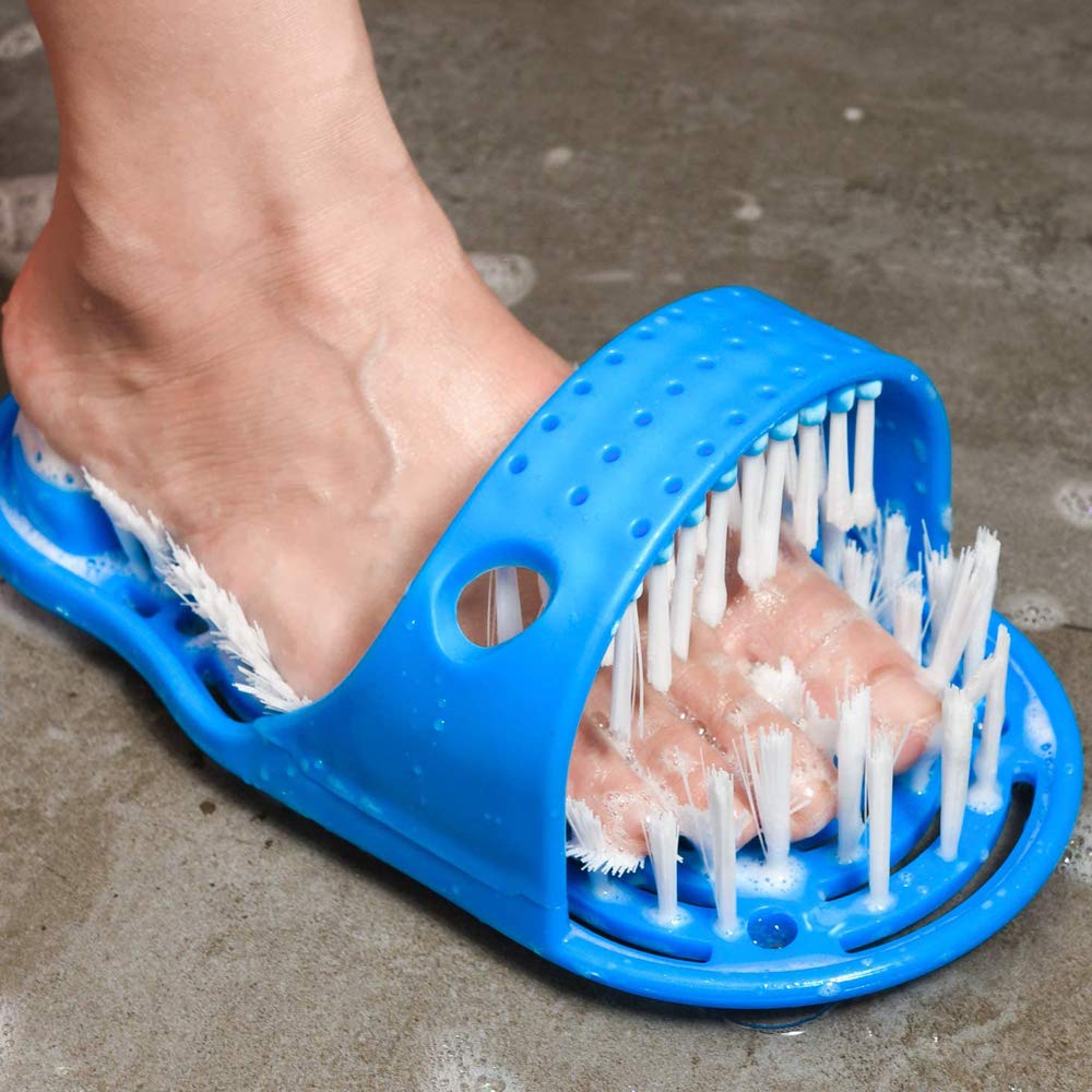 LUITON soft-bristle foot scrubber with dense bristles for gentle cleansing.
