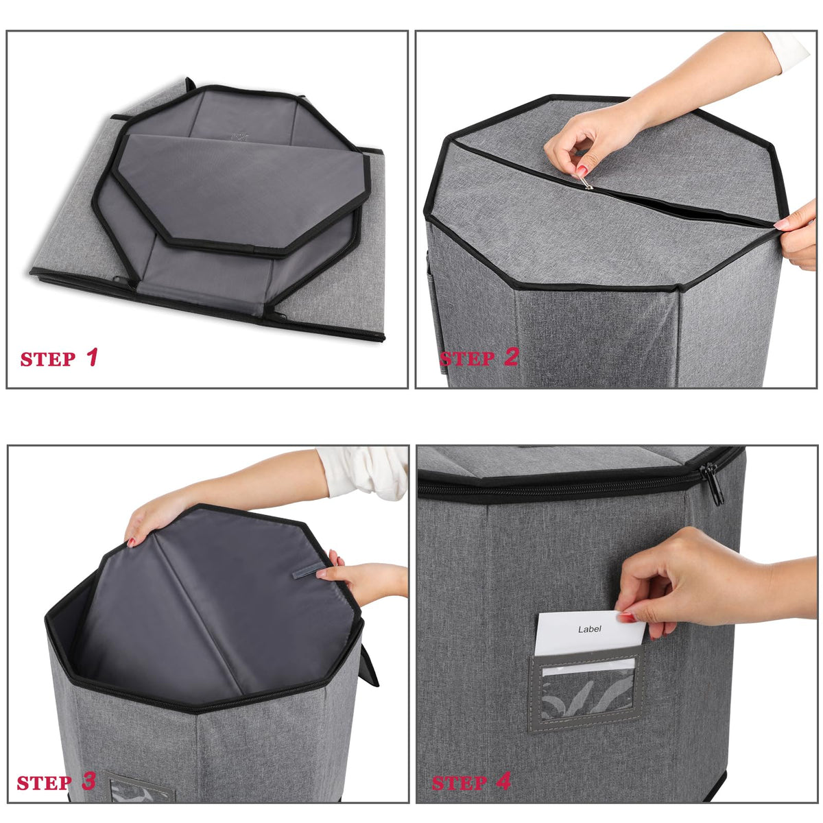 Lukeline wig storage box with 18 pouches used for yarn or cosmetics