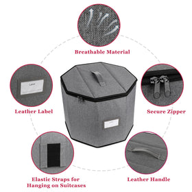 Lukeline wig storage box side view showing a comfortable PU leather handle