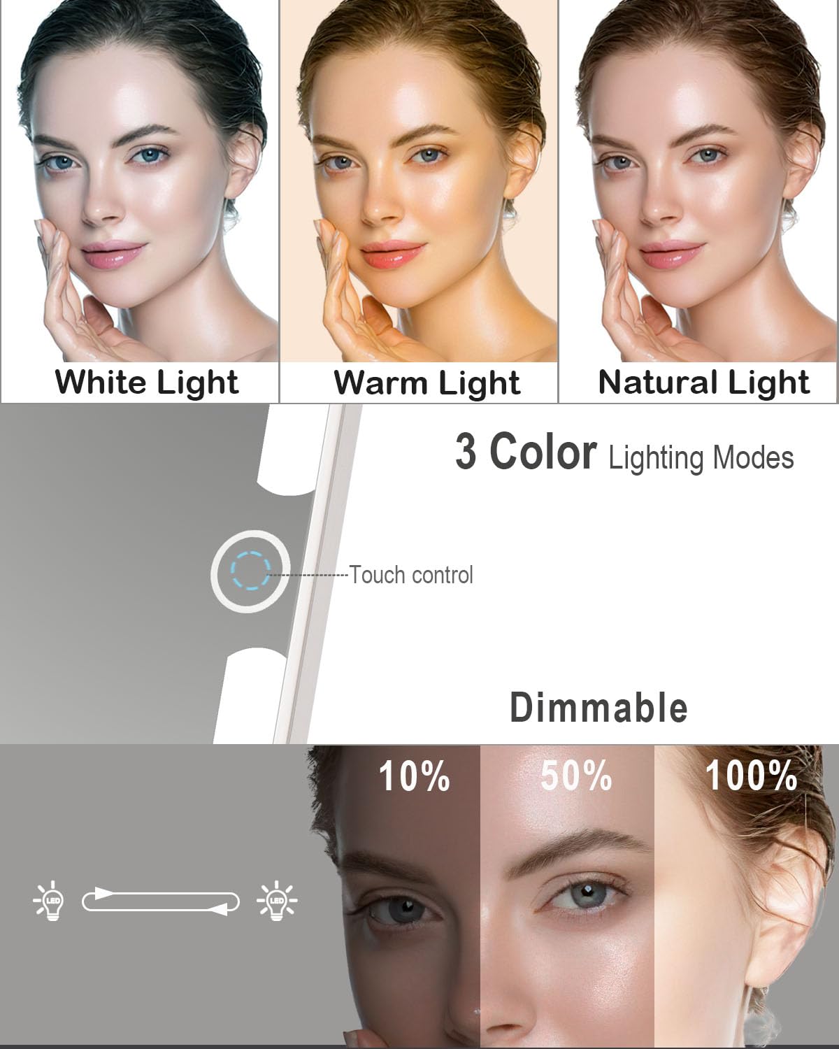 LUKYMIRO 10x magnifying round mirror magnetically attaches for precision grooming