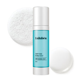 LULUBEU Deep Pore Bubble Shot Ampoule bottle highlights clean packaging for easy at-home pore care.