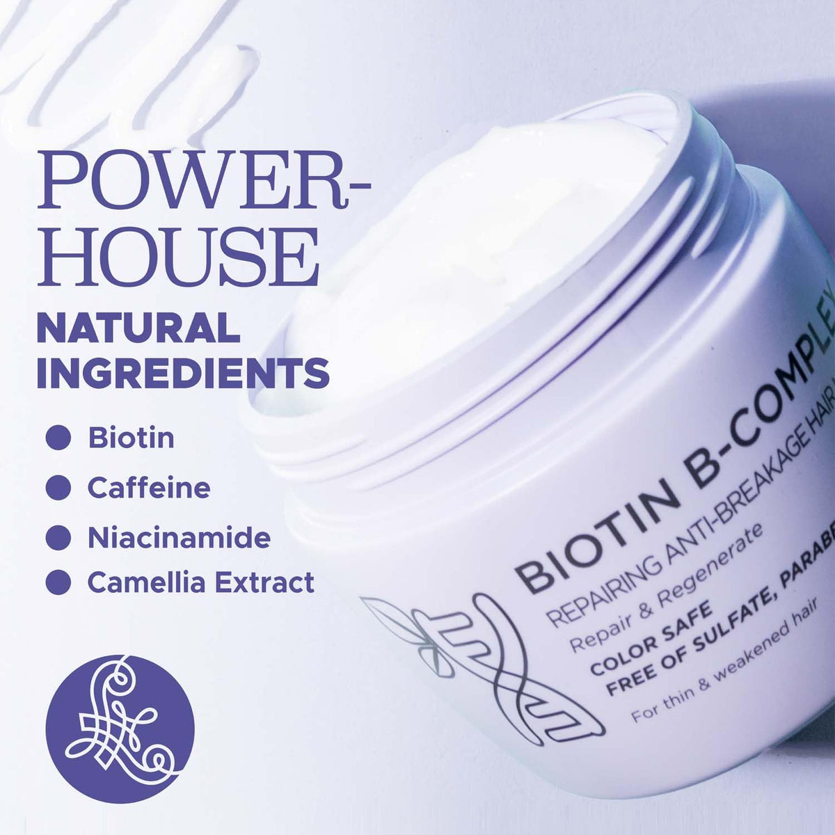 Luseta Biotin B-Complex Hair Mask being applied to damp hair for conditioning.