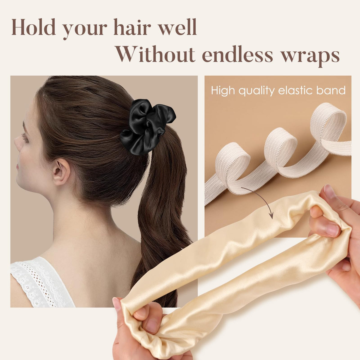LULUSILK color-collection scrunchies, versatile shades to match outfits.