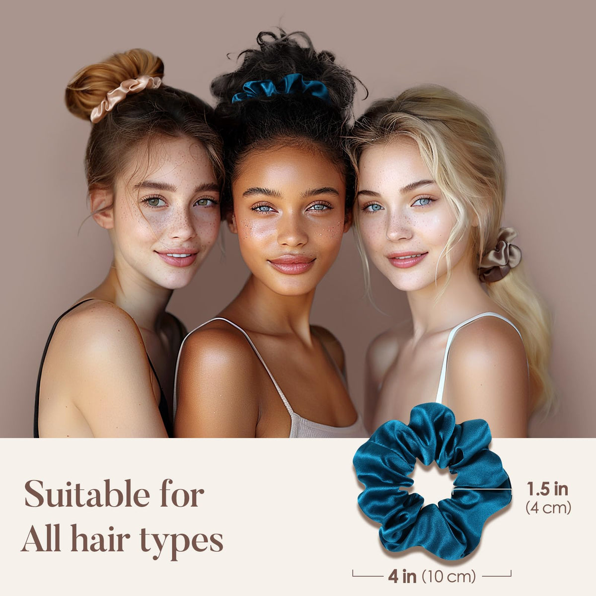 LULUSILK silk scrunchies in a color lineup, matching various outfits with ease.