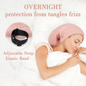 LULUSILK sleep cap for curly hair and braids for easy night routine