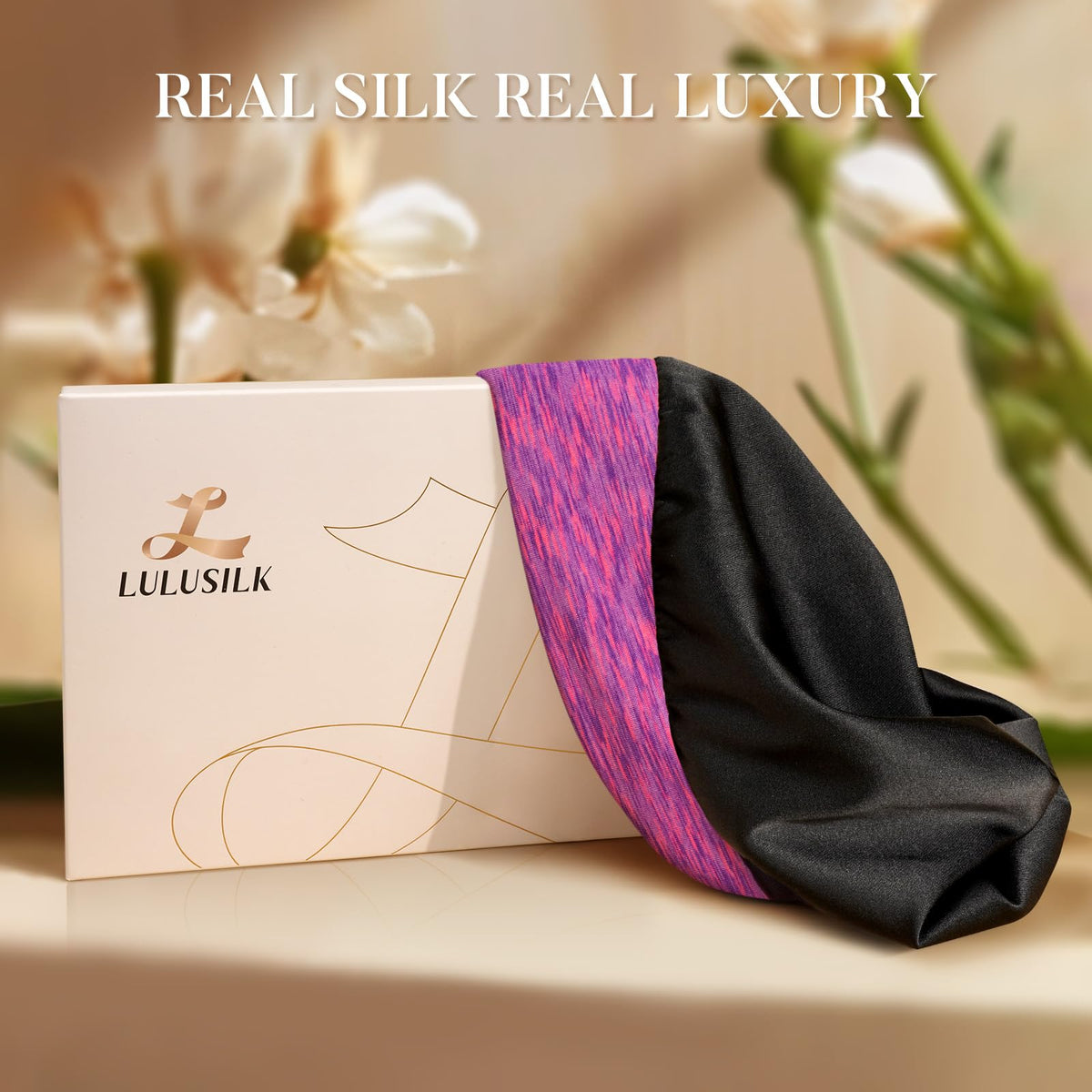 LULUSILK hot pink silk cap shown stylish and practical.