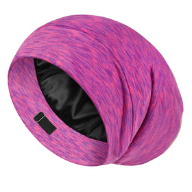 LULUSILK sleep cap close-up showing smooth silk texture for hair protection.