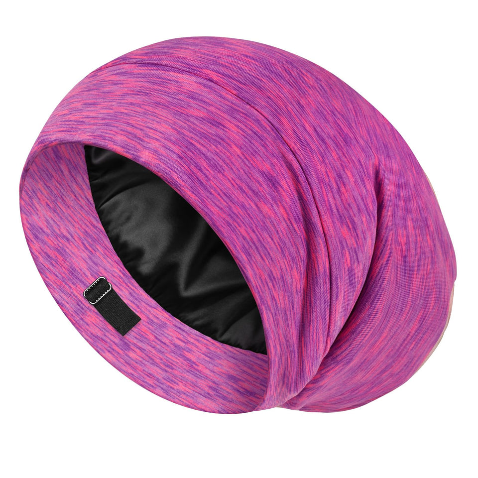 LULUSILK sleep cap close-up showing smooth silk texture for hair protection.