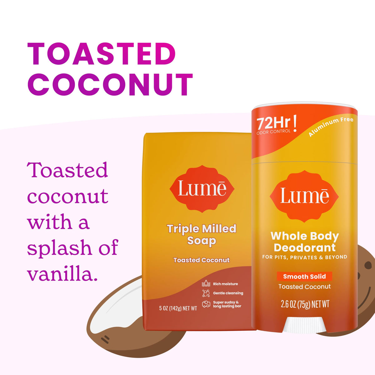 Close-up of applying Lume deodorant stick for targeted odor protection.