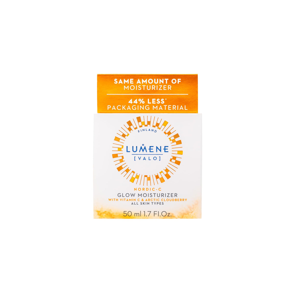Lumene Nordic-C Valo cream jar texture showing a smooth, moisturizing formula.