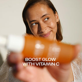 Finished radiant look after using Lumene Nordic-C Valo Glow Boost Serum.