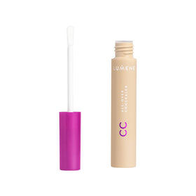 Lumene under-eye concealer applicator brush demonstrates precise coverage.