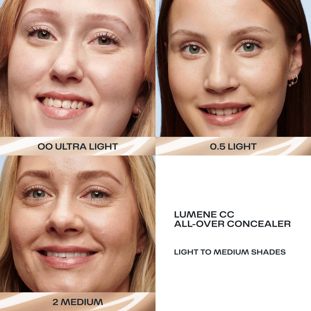 Lumene under-eye concealer skin-like finish on model skin.