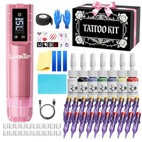 LumenTip complete tattoo kit with wireless gun for cord-free sessions