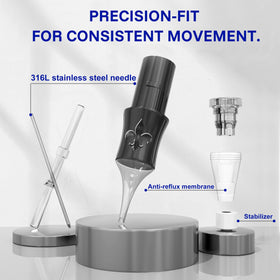 LumenTip iris vent with anti-backflow seal ensures consistent ink flow