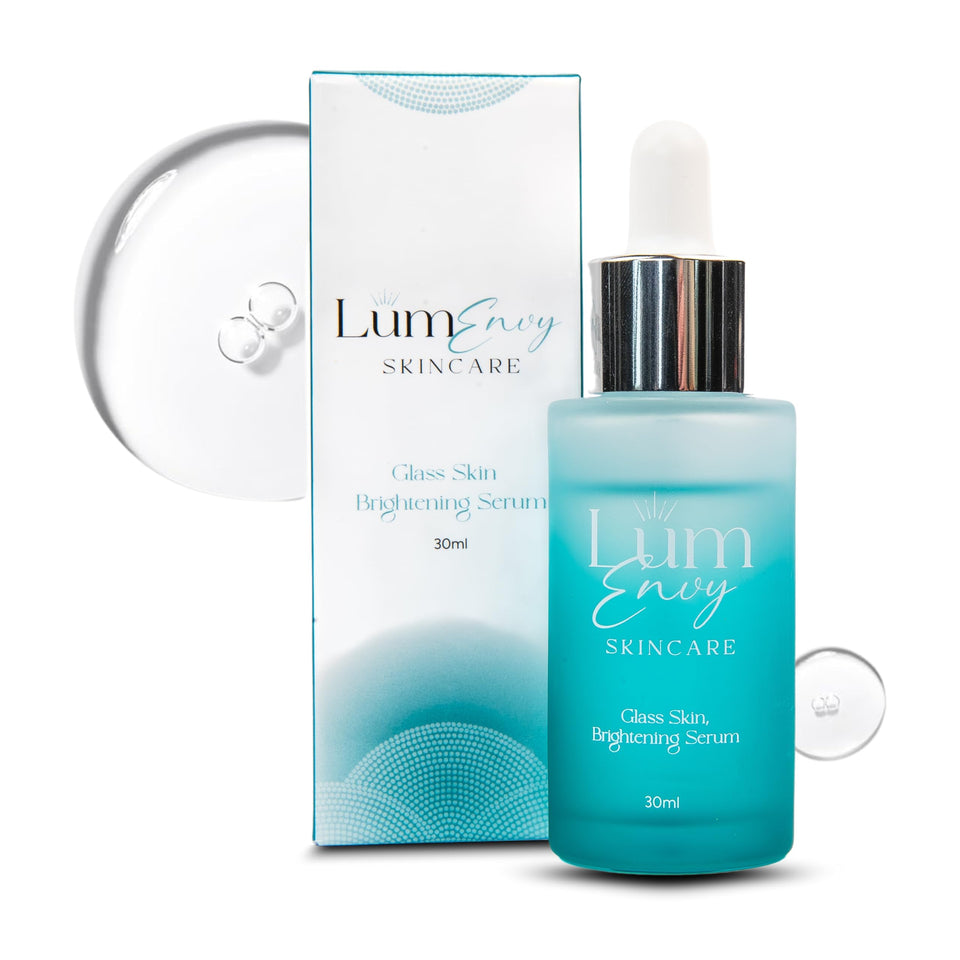 LumEnvy Salmon DNA Glass Skin Serum bottle demonstrates rich hydration for a radiant complexion.