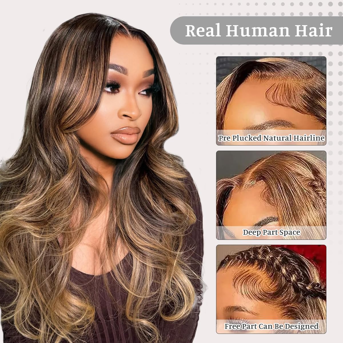 LUMIERE 13x4 lace front with Swiss lace for discreet parting.