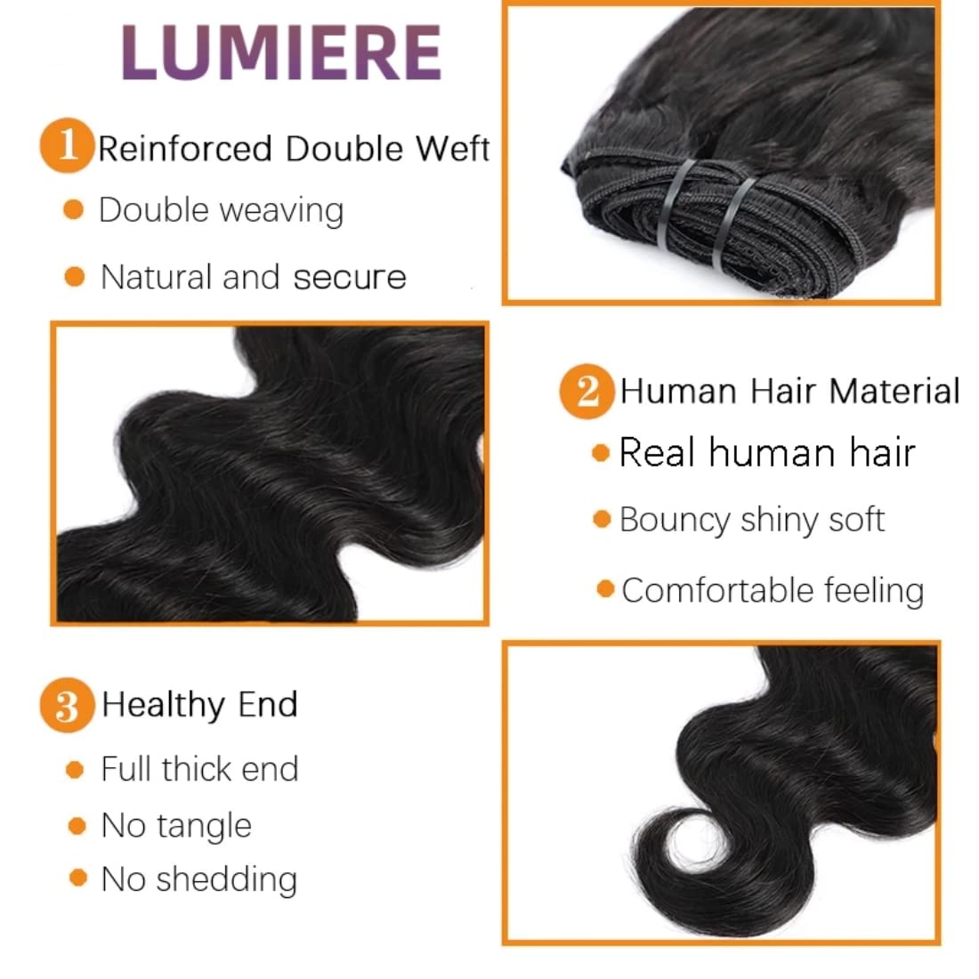 LUMIERE clip-ins are easy to apply without glue, saving time.