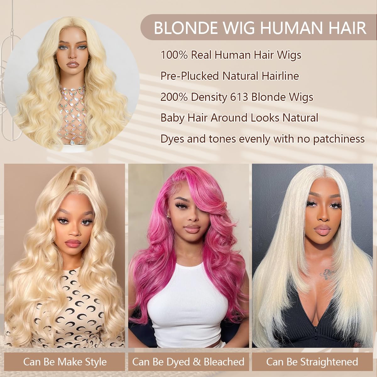 LUMIERE HD transparent lace front wig blends with skin for seamless concealment.