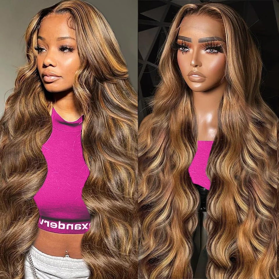 LUMIERE honey blonde wig with ombre front lace for natural part.