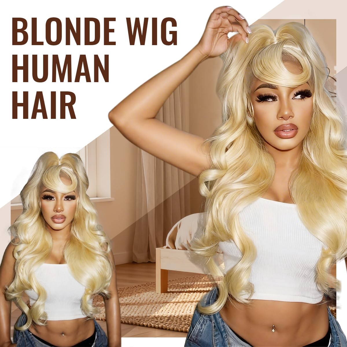 LUMIERE human hair 13x4 lace front wig offers versatile parting options.