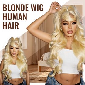 LUMIERE human hair 13x4 lace front wig offers versatile parting options.