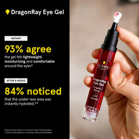 Lumin DragonRay packaging with bold crimson hue and clean form.