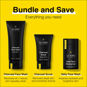 Lumin Smooth Operator Detox charcoal scrub offering deep exfoliation and renewal.