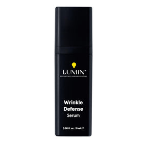 Lumin Wrinkle Defense Serum bottle with dropper for daily hydration