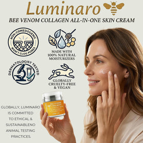 Luminaro hyaluronic acid and collagen peptides highlight deep hydration and plumpness.