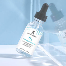 LuminaSkin Hydrating B5 Gel night routine shot suggests gentle evening care