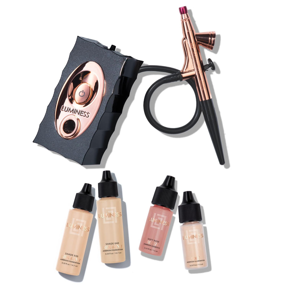 Luminess Air Icon compressor: quiet operation for smooth, even coverage.