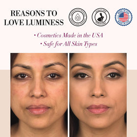 Luminess Air Silk 4-In-1 airbrush nozzle in action for even application.