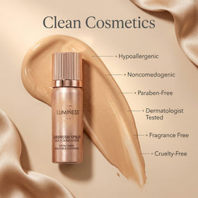 Luminess dual-sided buffing brush blends and finishes naturally.