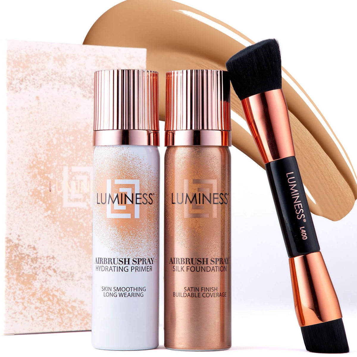 LUMINESS Silk Primer bottle ready to prep hydrated skin