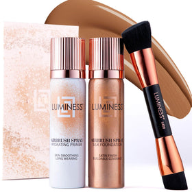 Luminess Starter Kit Tan primer bottle for hydration and a smooth base