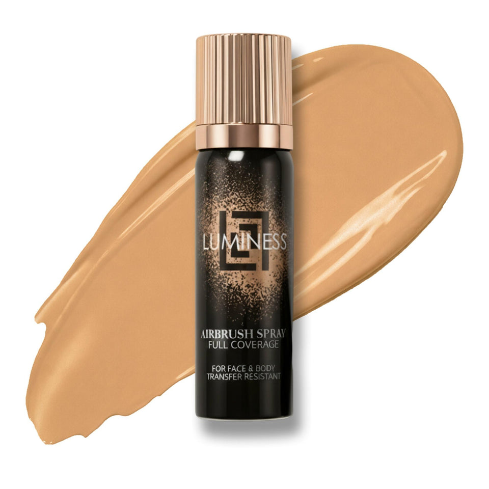 Luminess transfer-resistant airbrush bottle ready for seamless body coverage.