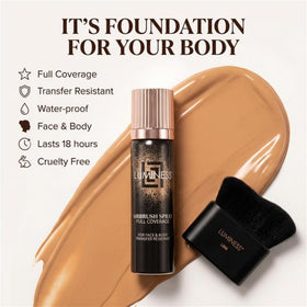 LUMINESS waterproof tattoo concealer compact demonstrating high-coverage, smudge-free body art concealment.