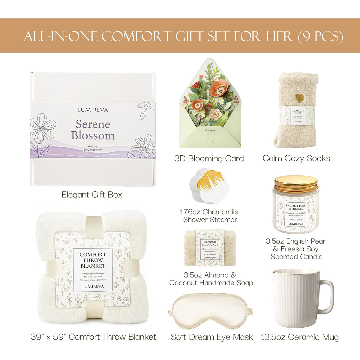 Lumireva care gift basket candle – soothing scent for a calm, spa-like atmosphere
