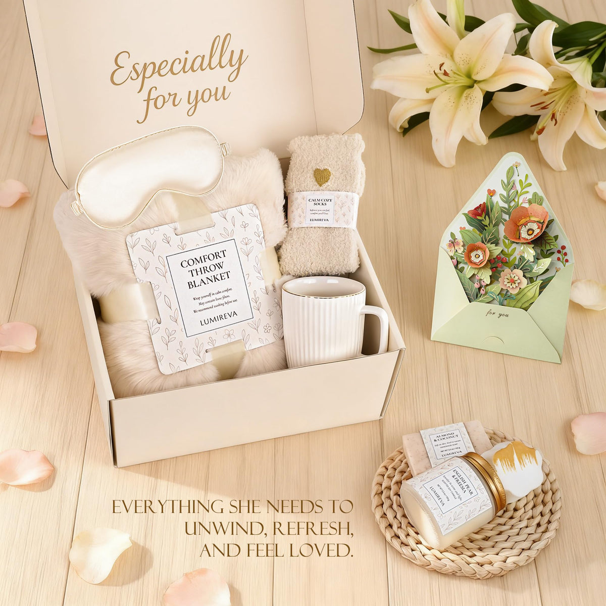 Lumireva care gift basket mug – ceramic mug for comforting hot beverages